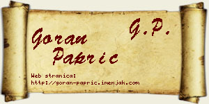 Goran Paprić vizit kartica